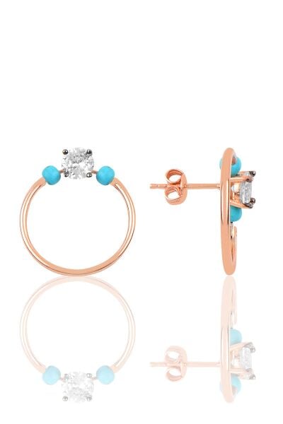 Gümüş taşlı eksenler küpesi SGTL9744