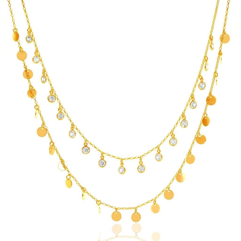 Zirkon Taşlı Ve Pullu Kolye SGTL6397