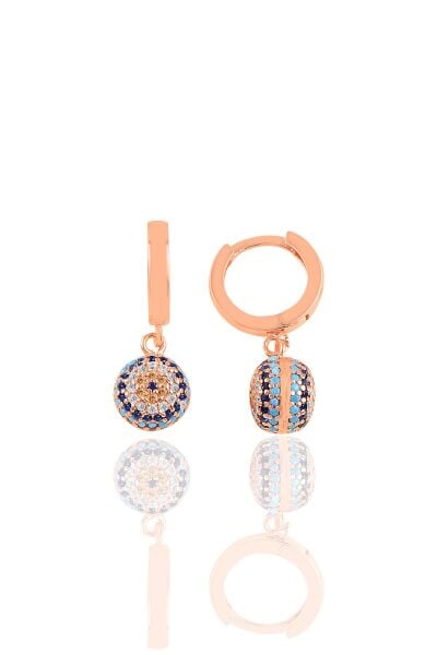 Gümüş  çift taraflı nazar küpe SGTL10317