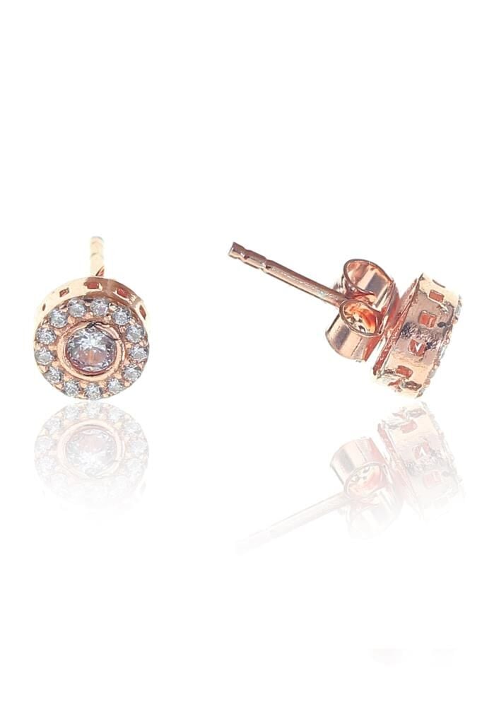 Gümüş rose Elmas montürlü küpe SGTL10799ROSE