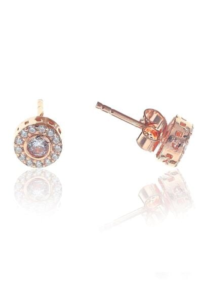 Gümüş rose Elmas montürlü küpe SGTL10799ROSE