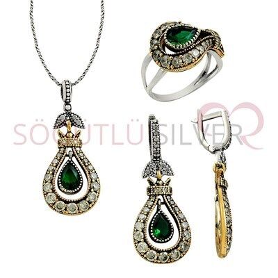 LALELİ  DOĞALTAŞLI ÜÇLÜ SET set8287