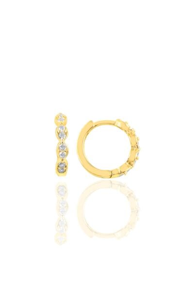 Gümüş altın yaldızlı taşlı halka küpe SGTL10442GOLD