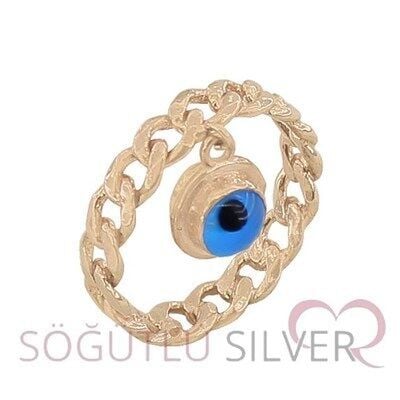 Nazar boncuklu zincirli yüzük SGTL2841