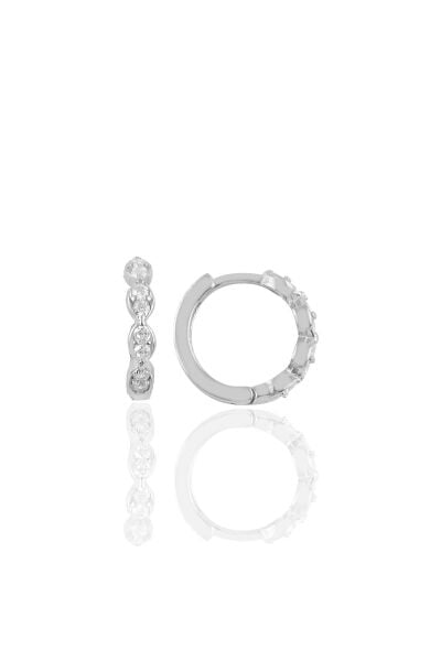 Gümüş rodyumlu zirkon taşlı halka küpe SGTL10442RODAJ