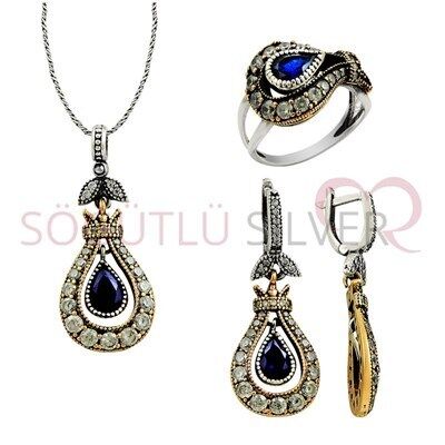 LALELİ  DOĞALTAŞLI ÜÇLÜ SET set8285