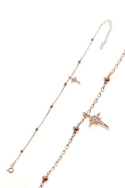 Gümüş kutup yıldızı ve toplu zincir halhal SGTL8852halhal