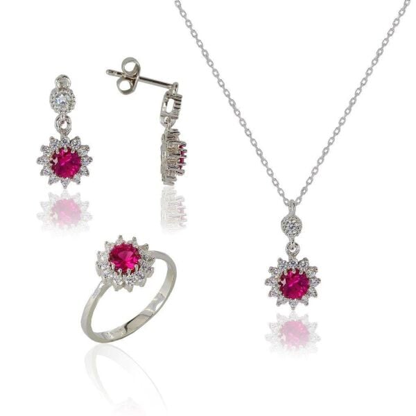 pırlanta modeli kök yakut taşlı set SGTL5119