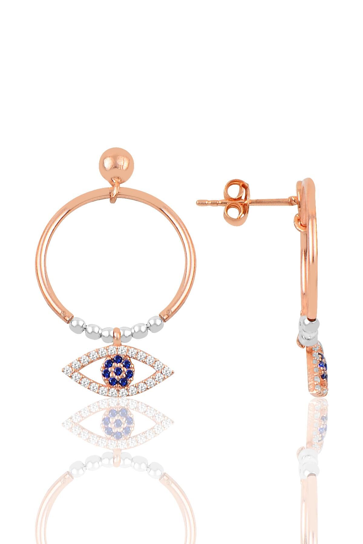 Gümüş göz modeli eksenler küpesi SGTL9753