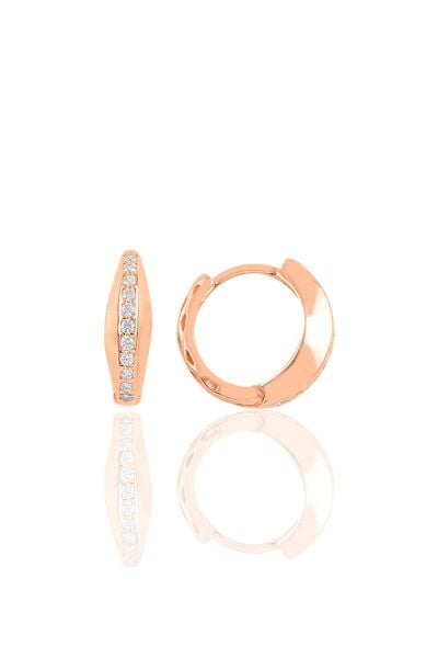 Gümüş rose modern tasarımlı halka küpe SGTL10443ROSE