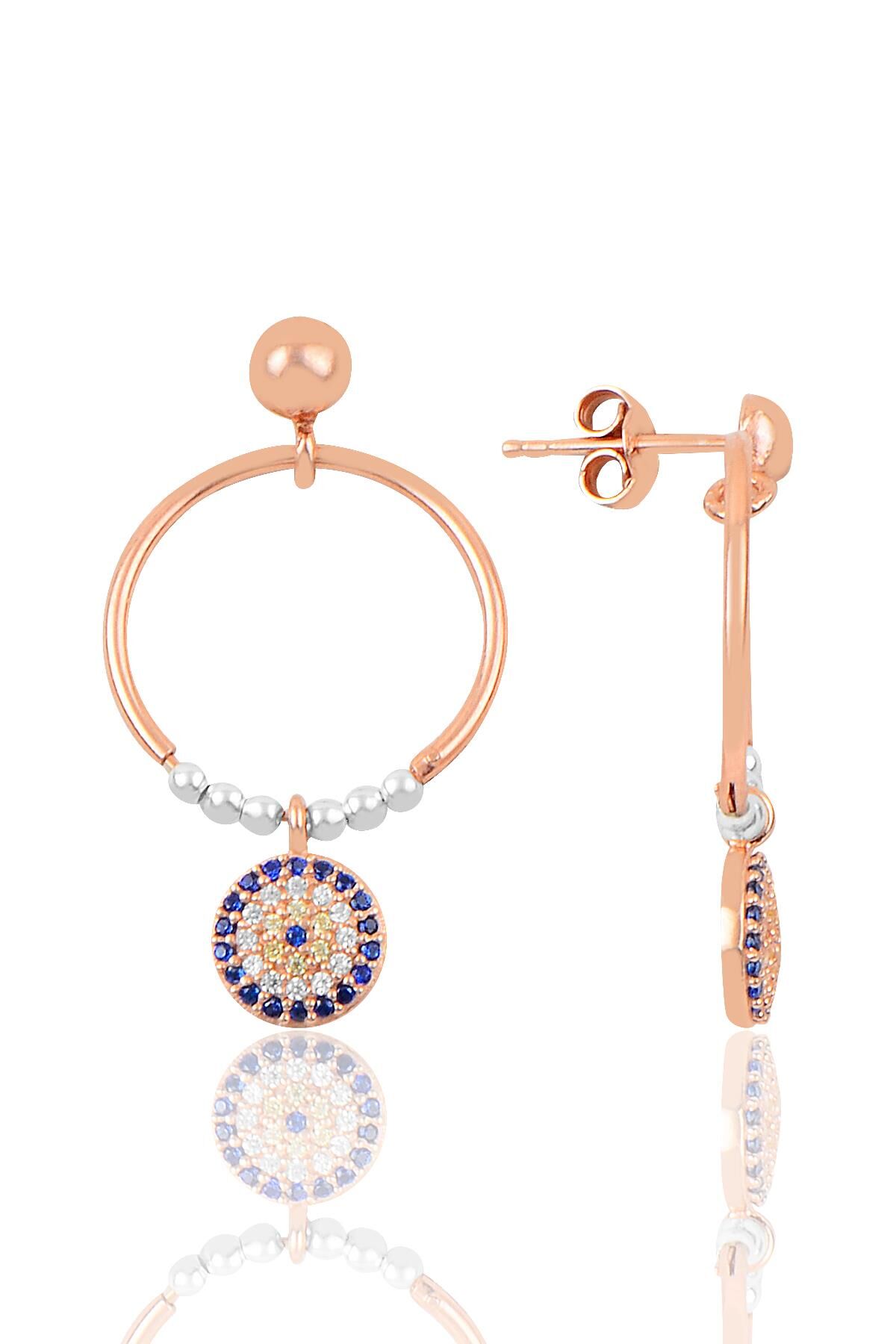 Gümüş göz modeli eksenler küpesi SGTL9755