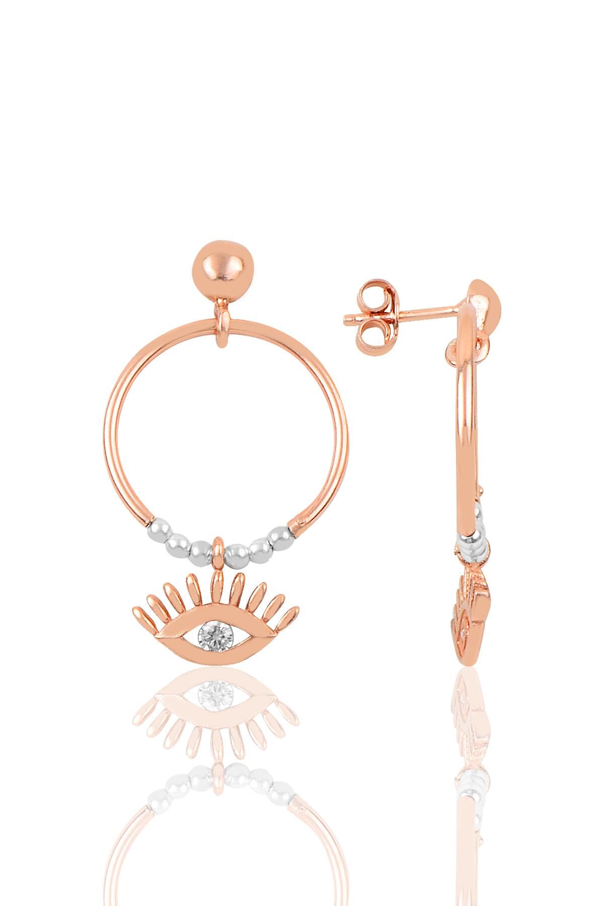 Gümüş göz modeli eksenler küpesi SGTL9756