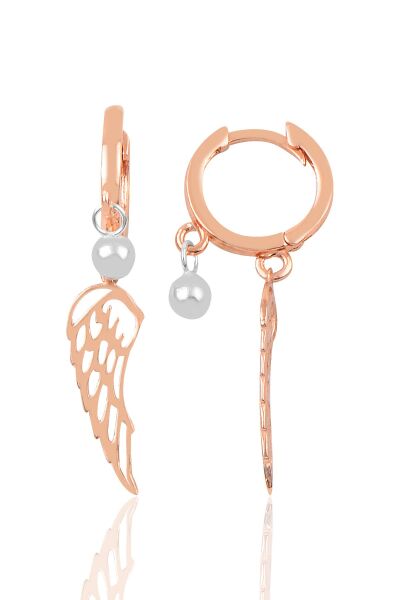 Gümüş kanat ve top modeli halka küpe SGTL9759