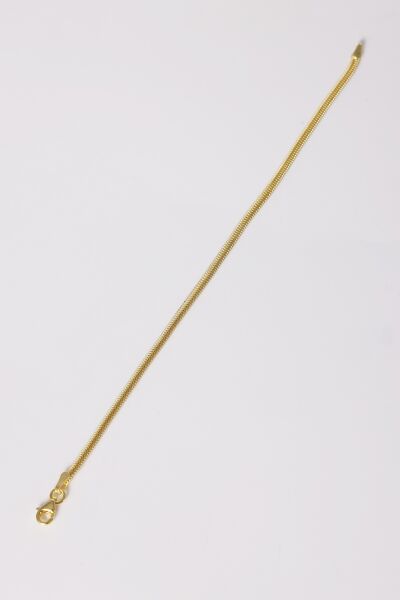 925 Ayar Gümüş altın yaldızlı balık sırtı italyan model zincir bileklik SGTL12944GOLD