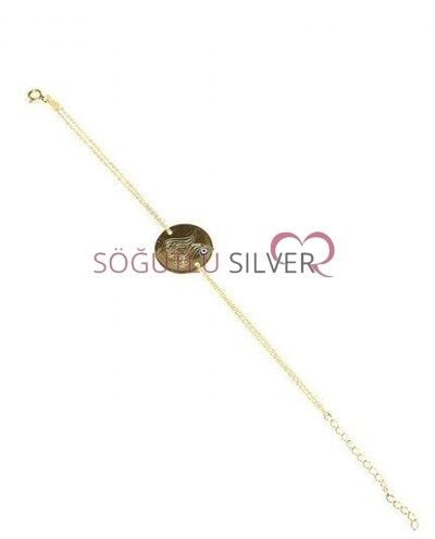 YALDIZLI LALE DESENLİ PLAKA bileklik6937