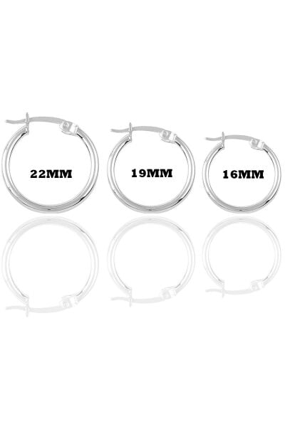 Gümüş rodyumlu  üç boydan oluşan şarnel halka küpeler SGTL11557RODAJ