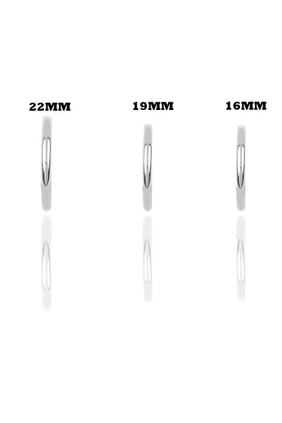 Gümüş rodyumlu  üç boydan oluşan şarnel halka küpeler SGTL11557RODAJ