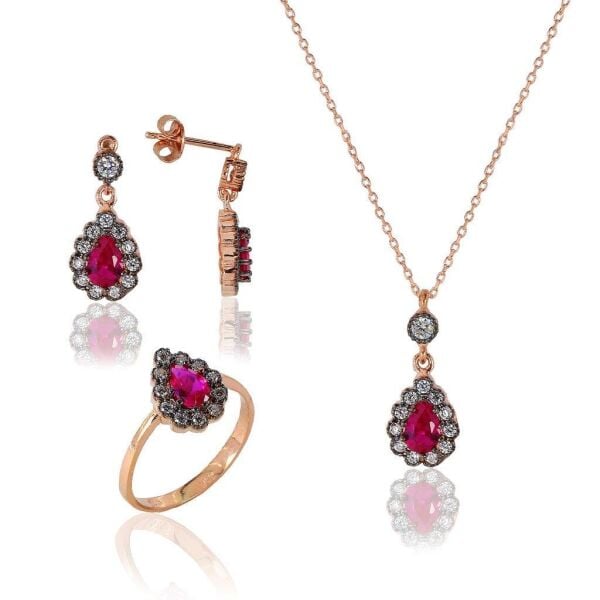 pırlanta modeli kök yakut taşlı set SGTL5130