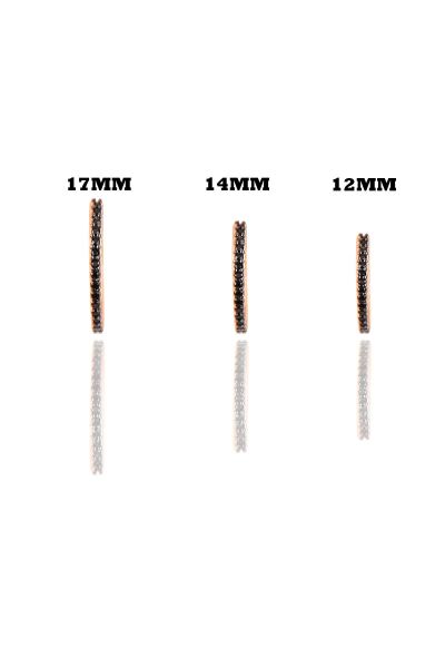 Gümüş rose siyah taşlı üç boydan oluşan kombin halka küpeler SGTL11163SIYAH