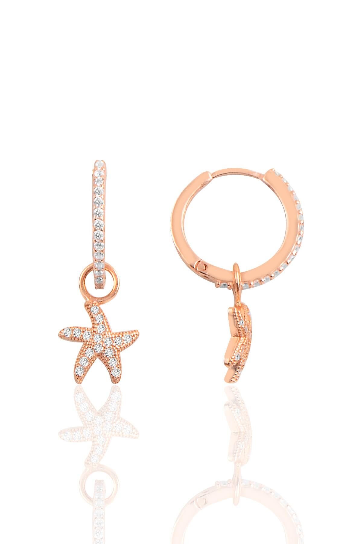 Gümüş deniz yıldızı halka küpe SGTL10142DNZY