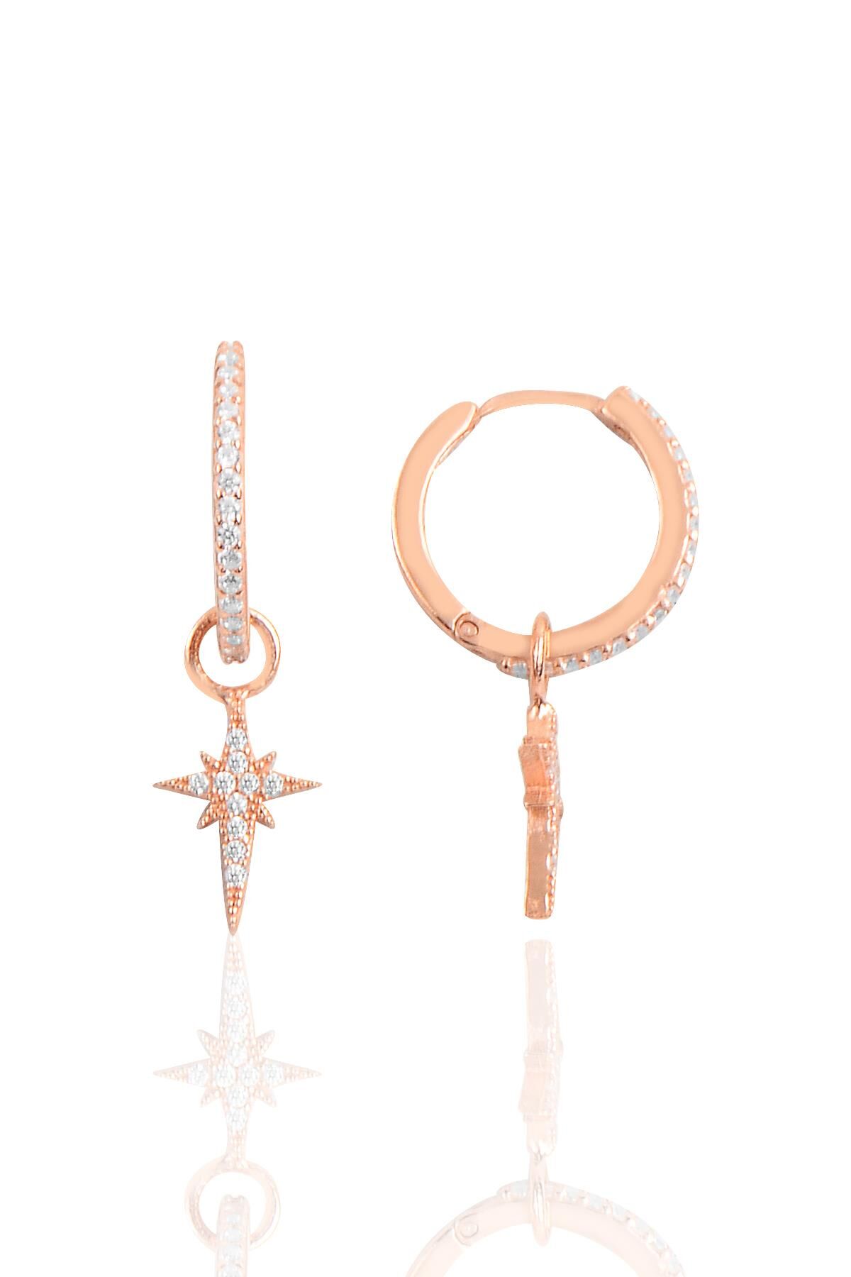 Gümüş kutup yıldızı halka küpe SGTL10142KUTUP