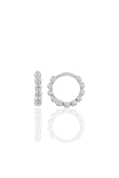 Gümüş rodyumlu sıvama taşlı halka küpe SGTL10449RODAJ