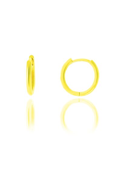 Gümüş altın yaldızlı 14 mm halka küpe SGTL10561GOLD