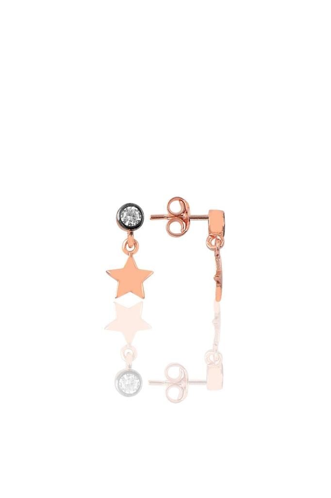 Gümüş zirkon taşlı yıldız modeli küpe SGTL10813BYZ