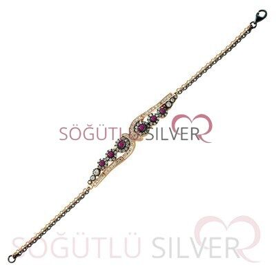 ELMAS MONTÜRLÜ KÖK YAKUT TAŞLI BİLEKLİK bileklik6922