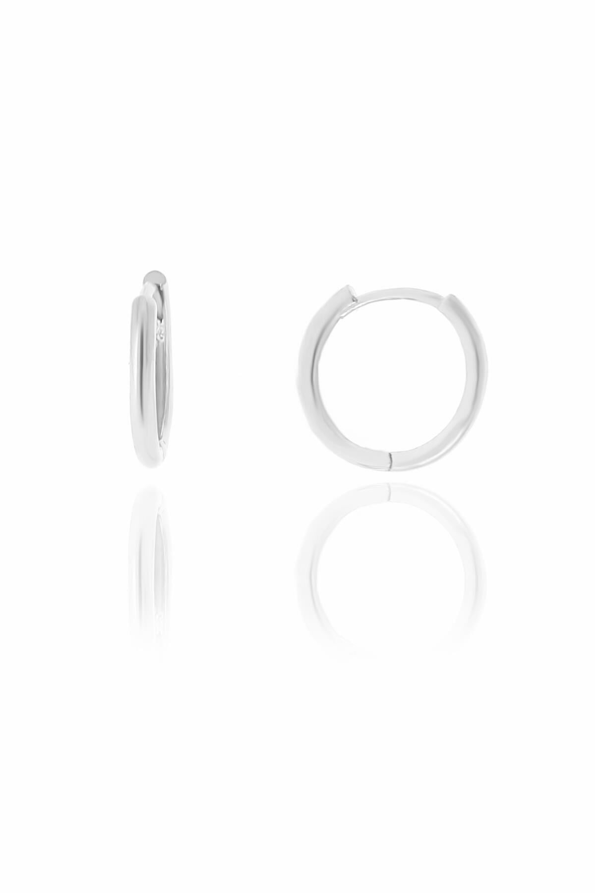 Gümüş rodyumlu 14 mm halka küpe SGTL10561RODAJ