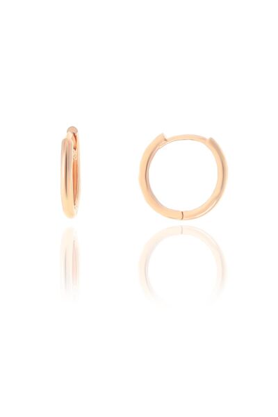 Gümüş  rose 14 mm halka küpe SGTL10561ROSE
