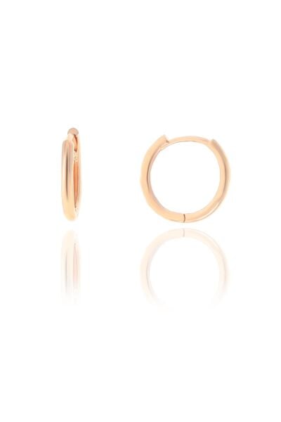 Gümüş  rose 14 mm halka küpe SGTL10561ROSE