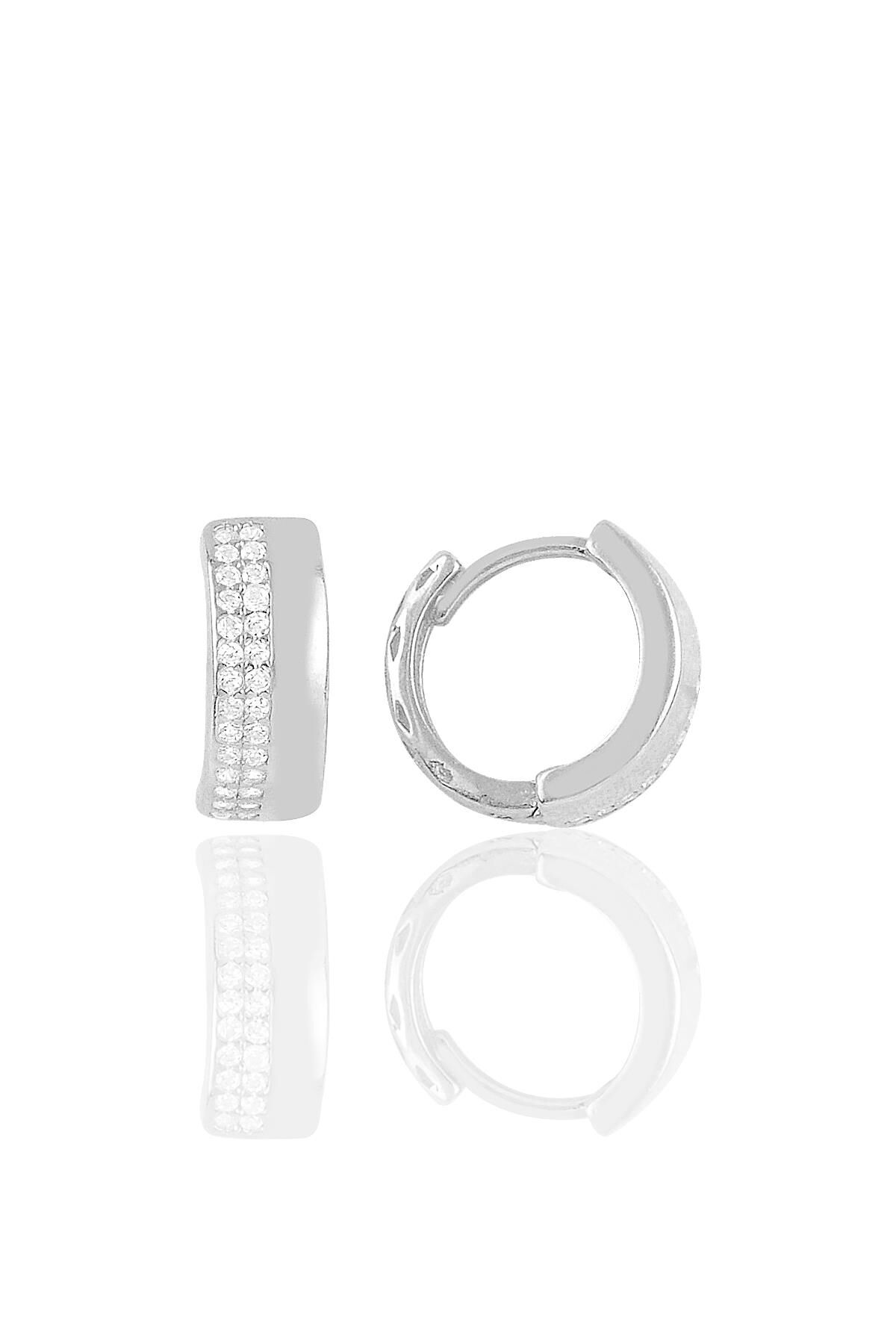 Gümüş rodyumlu zirkon taşlı halka küpe SGTL10451RODAJ