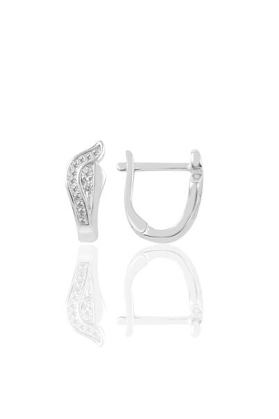 Gümüş zirkon taşlı  J küpe SGTL9202
