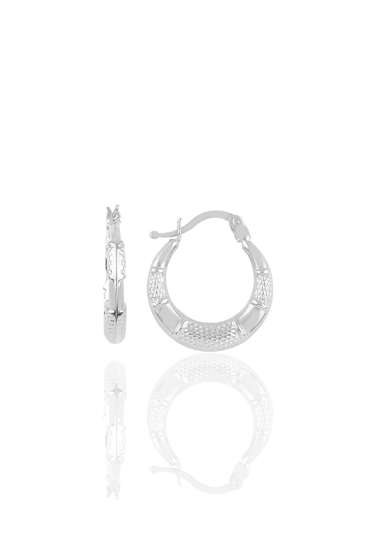 Gümüş  desenli şarnel küpe Gümüş