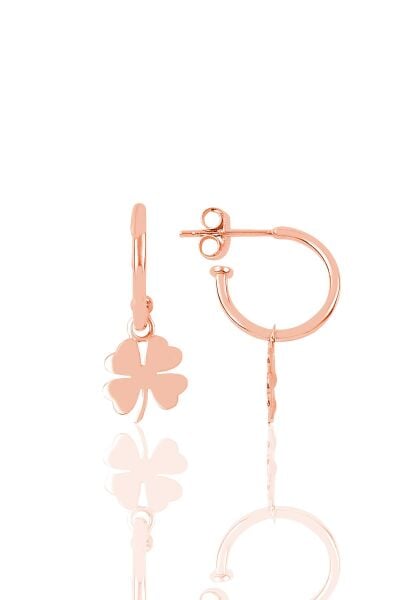 Gümüş yonca modeli küpe SGTL9773ROSE