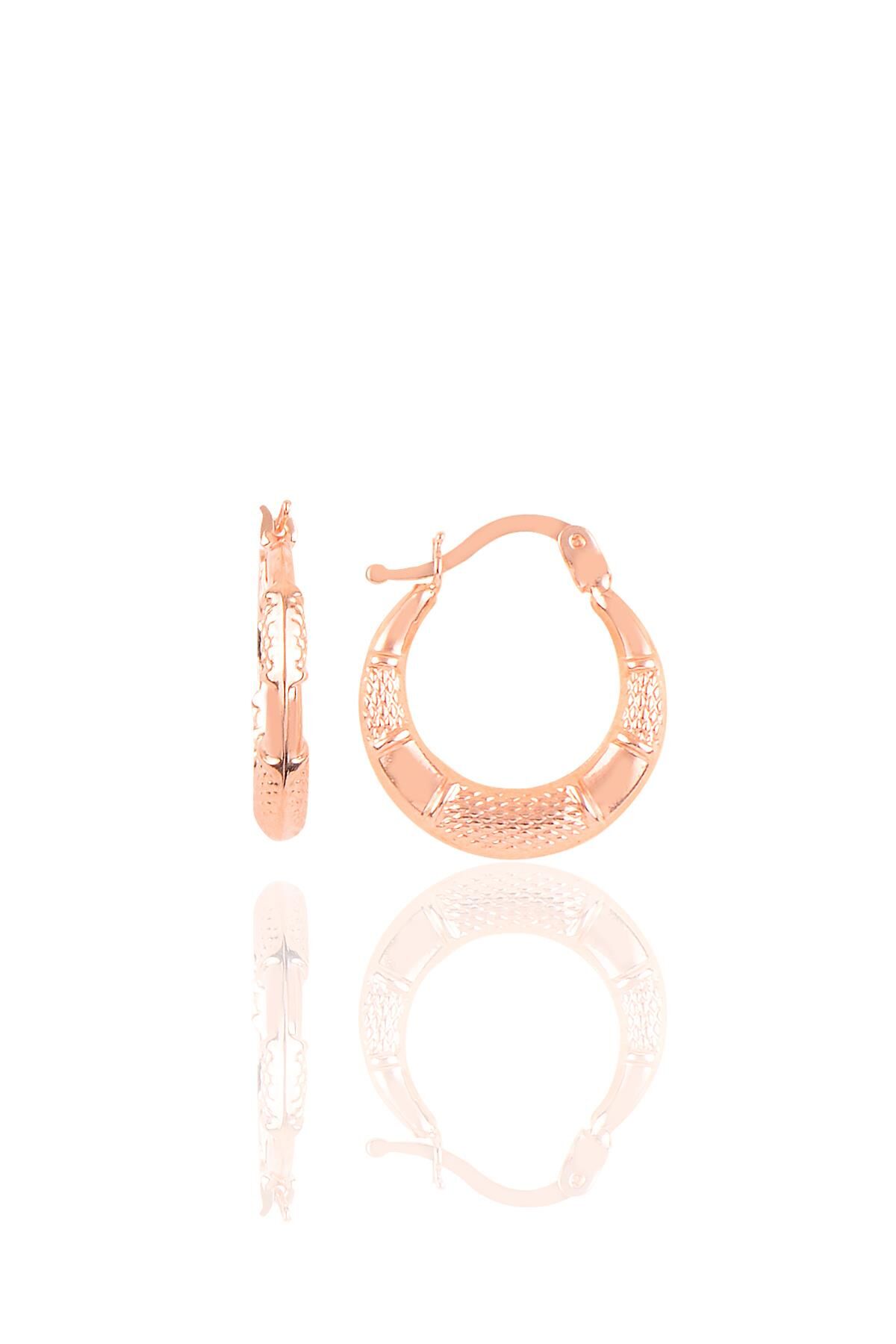 Gümüş  desenli şarnel küpe Rose