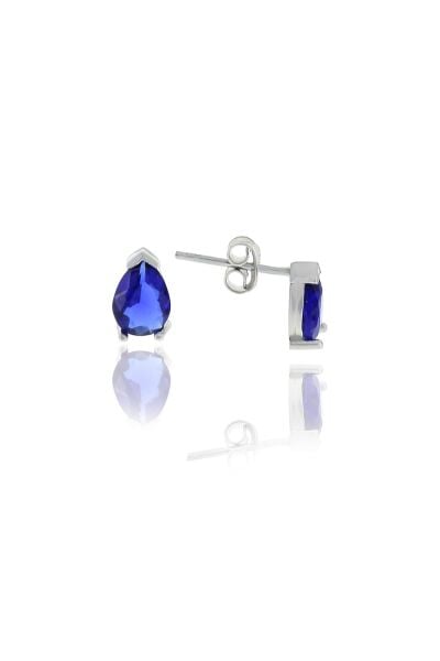 Gümüş rose safir taşlı damla küpe SGTL10565SAFIR