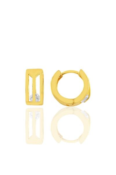 Gümüş altın yaldızlı trend halka küpe SGTL10454GOLD