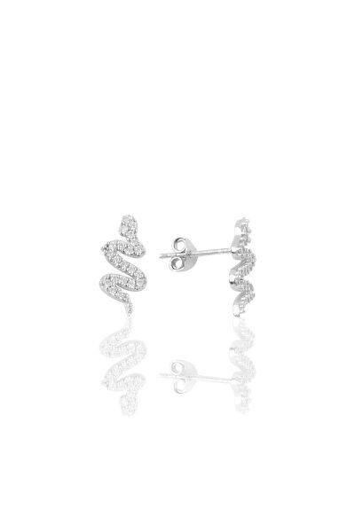 Gümüş rodyumlu zirkon taşlı gümüş yılan üçlü set SGTL10595RODAJ