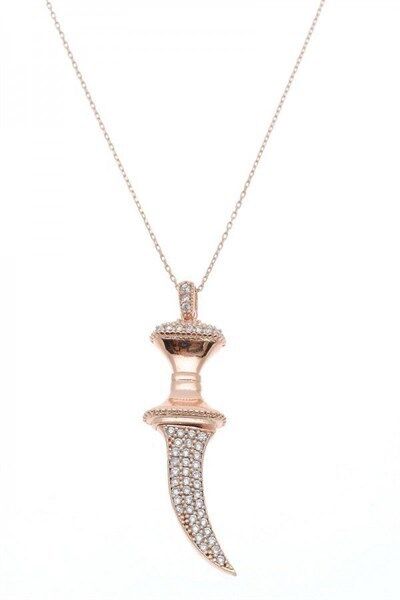 ROSE ZİRKON TAŞLI HANÇER KOLYE kolye5387