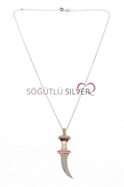 ROSE ZİRKON TAŞLI HANÇER KOLYE kolye5387