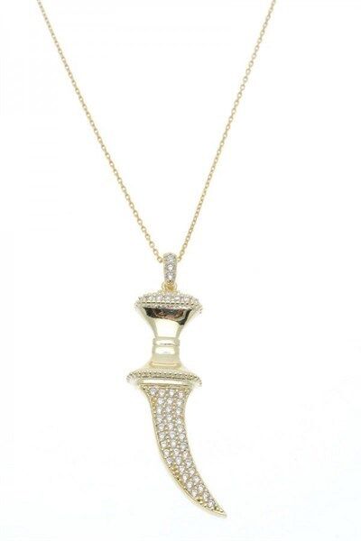 YALDIZLI ZİRKON TAŞLI HANÇER KOLYE kolye5386