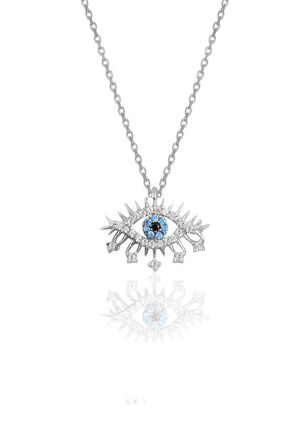 Gümüş rodyumlu zirkon taşlı lareyn kolye küpe ve yüzük gümüş set SGTL10596RODAJ