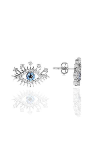 Gümüş rodyumlu zirkon taşlı lareyn kolye küpe ve yüzük gümüş set SGTL10596RODAJ