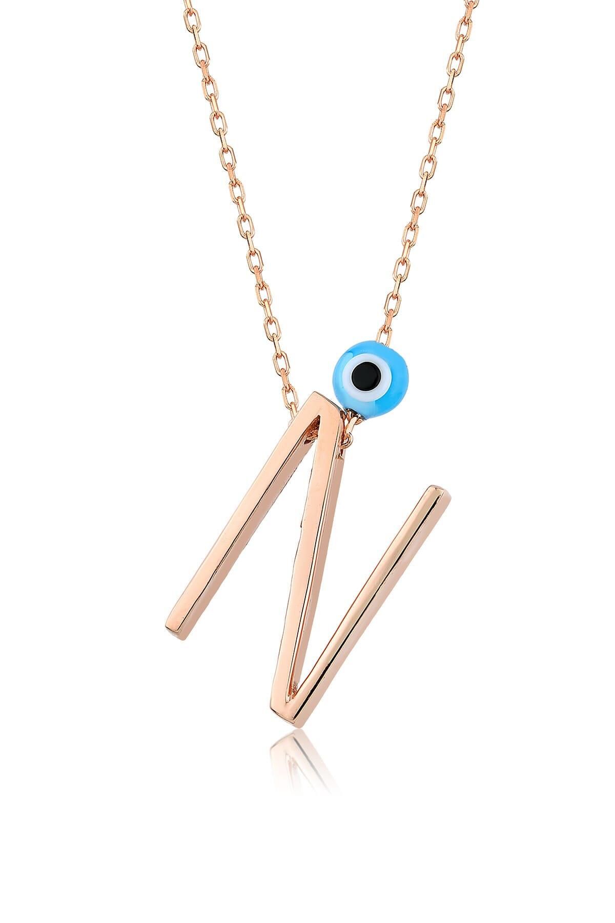 Gümüş N harfi kolye SGTL9782