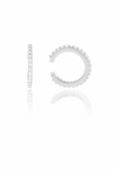 Gümüş rodyumlu zirkon taşlı TEKLİ kıkırdak küpe SGTL10571RODAJ