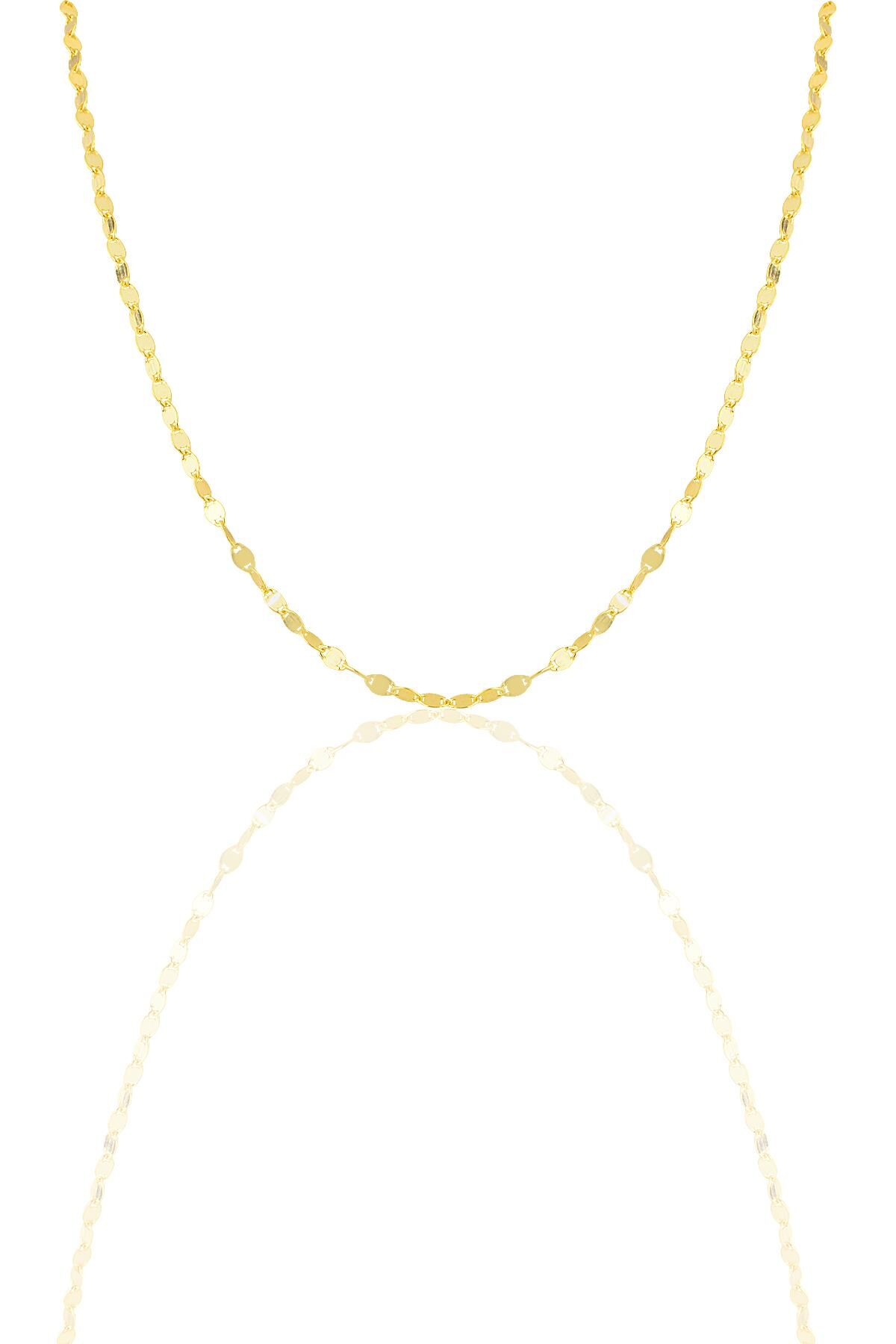 Gümüş mekik pullu kolye SGTL11630 Altın - 50 cm