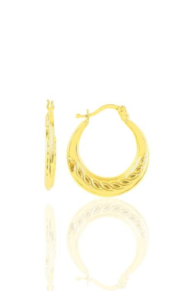 Gümüş  orta boy örgü modeli şarnel küpe