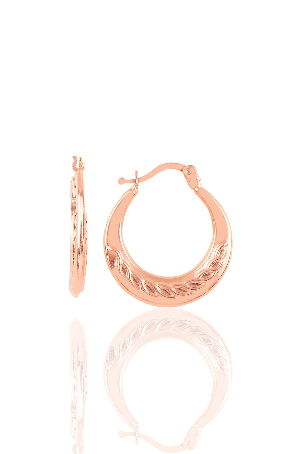 Gümüş  orta boy örgü modeli şarnel küpe